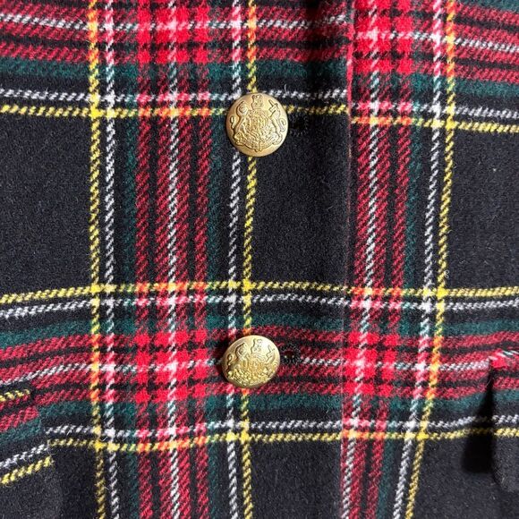 SOLD J. Crew Stewart Tartan Plaid Black Red Wool Blend Blazer Jacket - Picture 7 of 13